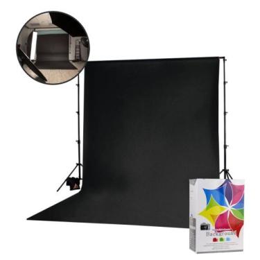 Imagem de Fundo Fotográfico Infinito Preto de Tecido Muslin 3x6m - TPFOTO