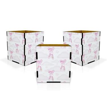 Imagem de 3 Caixinhas Porta Treco MDF premium Lembrancinha bailarina - Ponci