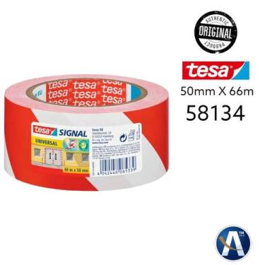 Imagem de Fita de Demarcação Zebrada Vermelho e Branco 50mm x 66m - tesa - tesa