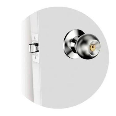Imagem de Fechadura para Porta Divisória Cilíndrica Bola 90mm Inox Escovado Sopr