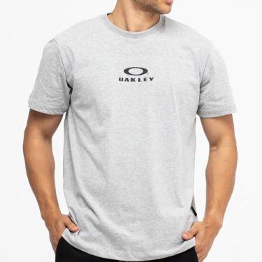 Imagem de Camiseta Oakley Bark New WT26 Masculina Heather Grey, G, Cinza claro