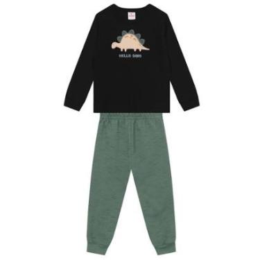 Imagem de Conjunto infantil menino com bordado de dinossauro Brandili-Masculino