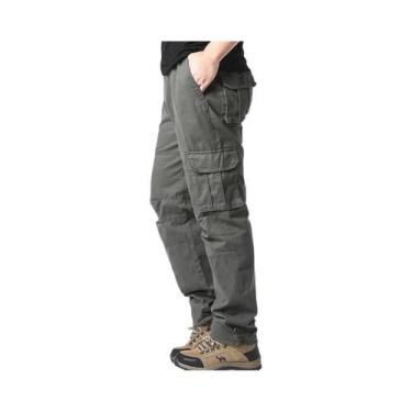 Imagem de Calça Tática Masculina de Algodão - Cintura Elástica e Bolsos Grandes,