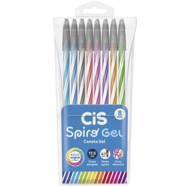 Imagem de Caneta GEL CIS Spiro 0,7MM 8 Cores Estojo - Sertic