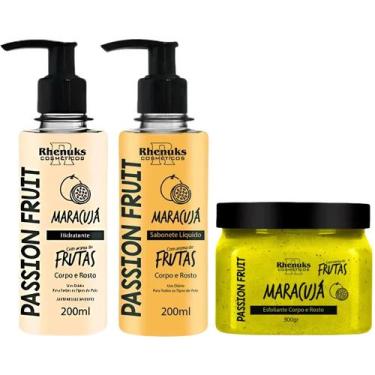 Imagem de Kit Sabonete + Esfoliante + Hidratante Rhenuks Rotina Corpo e Rosto Pe