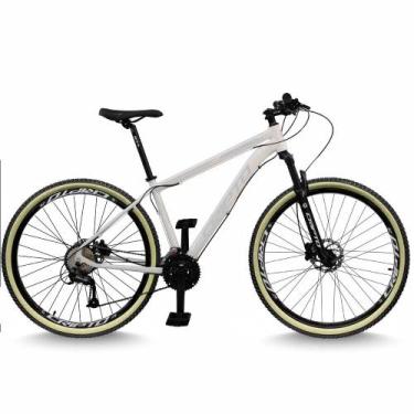 Imagem de Bicicleta Aro 29 Cripto 24 Marchas Freios Disco e Suspensão Pneu Bege,