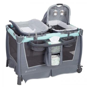 Imagem de Berço Cercado Portátil com Freios, Bolsa de Viagem, Música e Luz Noturna, Baby Trend Re...
