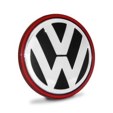 Imagem de Calota Centro Miolo Tampa Roda Vw Passat Jetta Vermelha - DCAPS