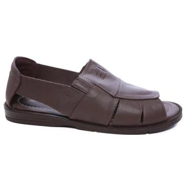 Imagem de Sandália Masculino Em Couro Italianinho Ref 34703, 40, Café