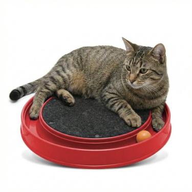 Imagem de Arranhador Para Gatos Redondo Com Bolinha Anti-estresse De Carpete E P