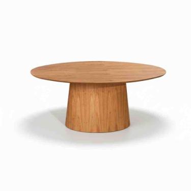 Imagem de Mesa de Jantar Oval 160x90 Cinamomo com Tampo MDF Laqueado com Vidro o