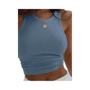 Imagem de Top Cropped Feminino Branco Canelado Ombro a Ombro Para Verão Casual F
