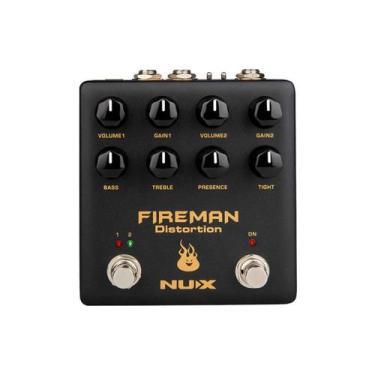 Imagem de Pedal Nux Verdugo Fireman Distorção 2 Canais Brown Sound com 2 Volumes