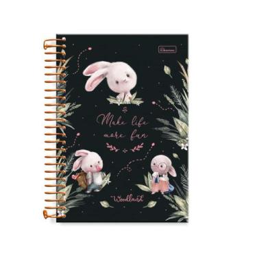 Imagem de Caderneta Espiral Capa Dura Pequena 1/8 Woodland 90g 80 Folhas CADERSI