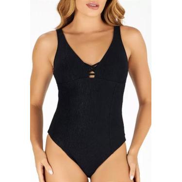 Imagem de Maiô Moderno Liso Zero Barriga Corte Anatômico Poliamida Banho de Mar 