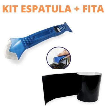 Imagem de Kit fita alto colante black + espatula de silicone e rejunte - Flux Hi