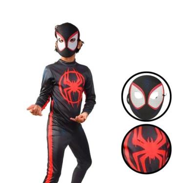 Imagem de Fantasia Homem Aranha Miles Morales Infantil com Máscara - Novabrink, 