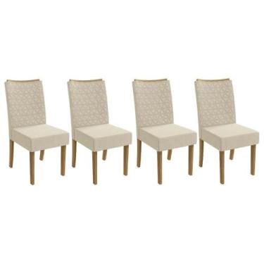 Imagem de Cadeira Sala de Jantar 2CAD129FR Kit 4 Un Freijó - Assento/Encosto Lin