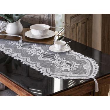 Imagem de Caminho de Mesa Jolitex Ternille 33x180cm Montreal, Branco, Retangular
