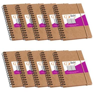 Imagem de Kit 10x Caderneta de Bolso 10x14cm 60 Folhas Pautadas Guarani TopGet, 