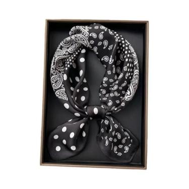 Imagem de Lenço De Seda Feminino 70x70cm, Hijab De Design Luxuoso, Lenço Quadrad