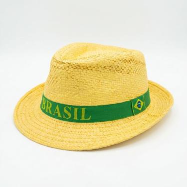 Imagem de 6UN - Chapéu Panamá Brasil Palha Copa 2026 Aba Larga