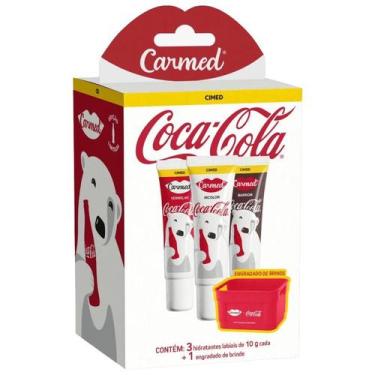 Imagem de Kit Hidratante Labial Carmed Coca-Cola 3 Unidades 10g Cada - Cimed