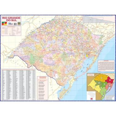 Imagem de Mapa Escolar do Estado do Rio Grande do Sul com Divisão Política 120cmx90cm