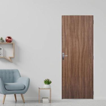 Imagem de Kit Porta de Madeira Lisa 215x85cm com Batente de Aço 06cm Açomad MGM 