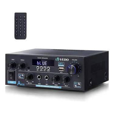 Imagem de Amplificador Estéreo Vedo AK55 Bluetooth para Áudio com 70W RMS Preto