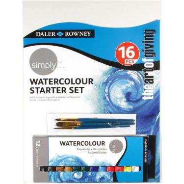 Imagem de Kit Tinta Aquarela Daler Rowney Simply Iniciantes 16 Peças 134500005 1
