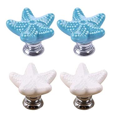 Imagem de 4 pcs manuseio retro gaveta de gaveta do gabinete do armário (branco, azul) YYDFPIIA (Size : 2.5X3.5CM)