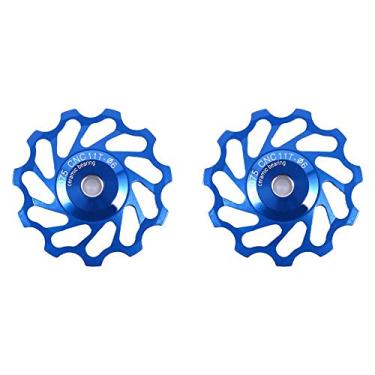 Imagem de ASHATA Polia de desviador de bicicleta rodas 11T roda guia de bicicleta polia cerâmica rolo de liga de alumínio suporte acessório 7/8/9/10 velocidade para bicicleta 11T)