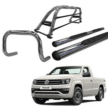 Imagem de Kit Quebra Mato+Estribo OVAL+Santo AN. DUPLO AMAROK CS CROMO