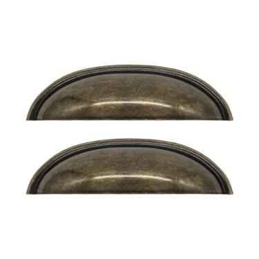 Imagem de 2 Puxador Guarda Roupa Colonial Meia Lua Concha Prata Bronze (Ouro Velho)