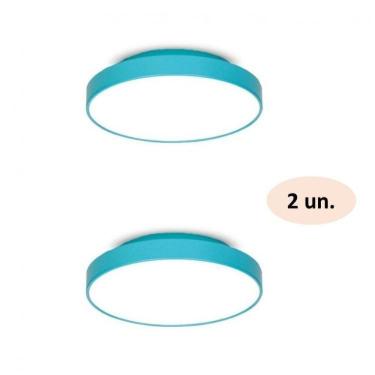 Imagem de Kit 2 Plafons para 2 Lâmpadas Redondo 25cm 7651 JD Molina Azul