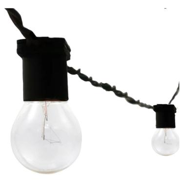Imagem de Varal de Luz Festao 5m Preto com 10 Soquetes E27 Starlux