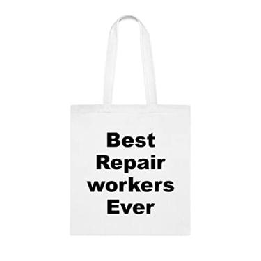 Imagem de Bolsa Tote Workers Reparadores, Bolsa Tote Best Repair Workers Ever para reparadores, Bolsa de ombro para reparadores, Bolsas reutilizáveis para reparadores, Ideia de de Natal, Branco