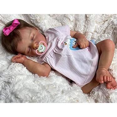 Imagem de Bebe reborn de silicone recem nascido realista,18 Polegadas bebe reborn ultra realista,Meninas Laváveis De Corpo Inteiro Com Aparência bebe reborn silicone solido realista Crianças