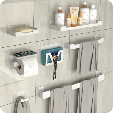 Imagem de Kit Acessórios Para Banheiro 7 Peças Branco ELG
