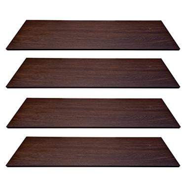 Imagem de Kit 4 Prateleiras Mdf 45x20 Tabaco Nicho Livros Revista