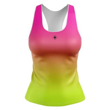 Imagem de Camiseta Regata Beach Tennis Colorido Amarelo Rosa Sport - Alive