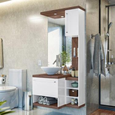 Imagem de Gabinete Para Banheiro Espelhado 2 Portas 4 Nichos Arezzo Celta Móveis
