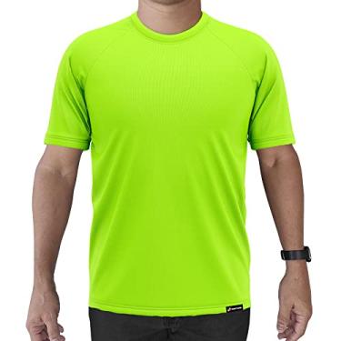 Imagem de Camiseta Manga Curta Adstore Verde Neon Masculina Térmica UV Segunda Pele Compressão (G)