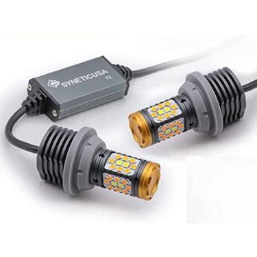 Imagem de Syneticusa 3157 sem erros CANBUS Anti-Hyper Flash Tipo 2 Switchback DRL LED Luzes de seta sem hiperflash, resistores integrados, tudo em um