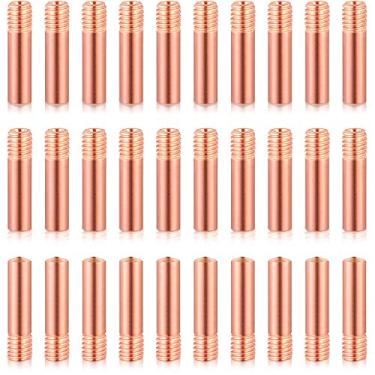 Imagem de 30 peças de ponta de contato de soldagem de ponta de contato MIG soldador dicas de contato MIG acessório de arma de soldagem 0,035 compatível com o soldador Hobart H-9/10-9/10 MIG