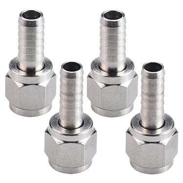 Imagem de 2 pares de farpas giratórias de mangueira, 3/16" Barb e 5/16" Barb, aço inoxidável 6,35" MFL Conexões Rápidas para Barril de Cerveja Doméstica da PERA