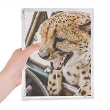 Imagem de Agenda de folhas soltas com estampa de leopardo, animais selvagens e folhas soltas recarregáveis