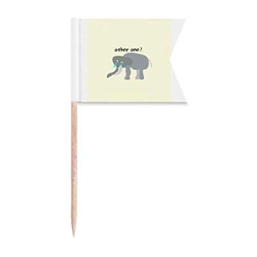 Imagem de Bandeiras de palito de dente de animal sem dentes com elefante, marcação de rotulagem para bolo de festa, prato de queijo