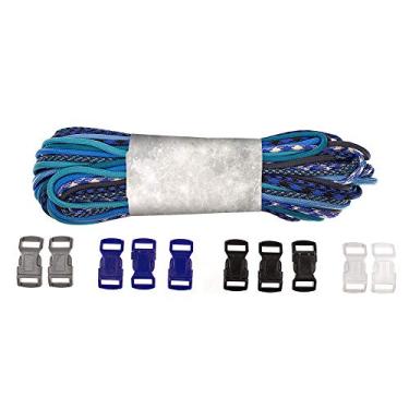 Imagem de Kit de artesanato Paracord – Faça pulseiras, chaveiros, colares e muito mais (azul – fivelas de 1,27 cm)